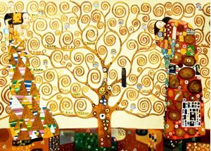 Resim Gustav Klimt - Der Lebensbaum i92484 80x110cm Jugendstil Ölgemälde handgemalt