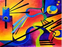 Immagine di Wassily Kandinsky - Freudsche Fehlleistung k92400 90x120cm abstraktes Ölgemälde