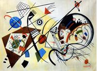 Bild von Wassily Kandinsky - Querlinie k92406 90x120cm exzellentes Ölgemälde