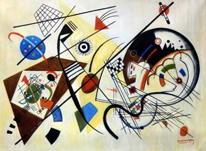 Bild von Wassily Kandinsky - Querlinie k92406 90x120cm exzellentes Ölgemälde