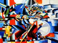 Εικόνα της Kazimir Malevich - Messerschleifer k92409 90x120cm Ölgemälde handgemalt