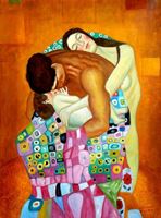 Resim Gustav Klimt - Die Familie k92412 90x120cm Jugendstil Ölbild