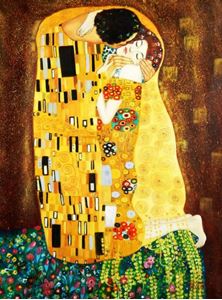 Resim Gustav Klimt - Der Kuss k92417 90x120cm Jugendstil Ölgemälde handgemalt
