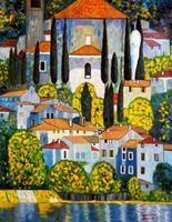 Afbeelding van Gustav Klimt - Kirche in Cassone k92485 90x120cm Ölgemälde handgemalt