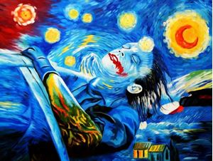 Εικόνα της Modern Art - Joker meets starry night k92487 90x120cm exquisites Ölbild