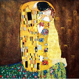Resim Gustav Klimt - Der Kuss m92419 120x120cm Jugendstil Ölgemälde handgemalt