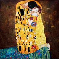 Resim Gustav Klimt - Der Kuss m92428 120x120cm Jugendstil Ölgemälde handgemalt