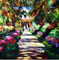 Immagine di Claude Monet - Pfad in Monet´s Garten m92431 120x120cm handgemaltes Ölbild Museumsqualität