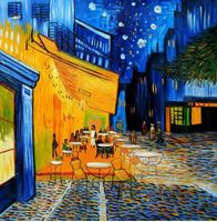 Image de Vincent van Gogh - Nachtcafe m92435 120x120cm exzellentes Ölgemälde handgemalt