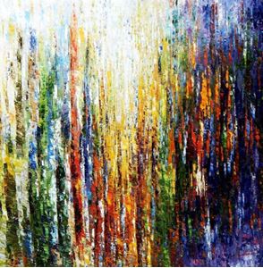 Picture of Abstrakt - Durch den Monsun m92438 120x120cm exquisites Ölbild handgemalt