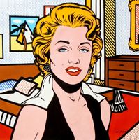 Afbeelding van Homage to Roy Lichtenstein - Marilyn Monroe m92543 120x120cm modernes Ölbild