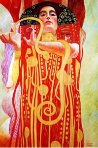 Afbeelding van Gustav Klimt - Medizin p92454 120x180cm eindrucksvolles Gemälde handgemalt