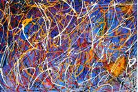 Afbeelding van Homage of Pollock - Blaue Lagune p92455 120x180cm abstraktes Ölbild