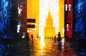 Resim Abstrakt - Berlin Galeries Lafayette p92457 120x180cm abstraktes Ölbild handgemalt