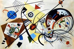 Resim Wassily Kandinsky - Querlinie p92461 120x180cm exzellentes Ölgemälde