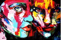 Εικόνα της Modern Art - Die Aufmerksamkeit p92462 120x180cm beeindruckendes Ölgemälde