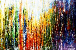 Resim Abstrakt - Durch den Monsun p92464 120x180cm exquisites Ölbild handgemalt