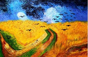 Immagine di Vincent van Gogh - Kornfeld mit Krähen p92466 120x180cm Ölgemälde handgemalt
