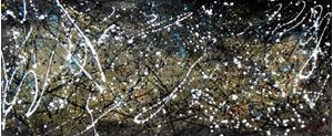 Afbeelding van Autumn Rhythm Homage of Pollock t92439 75x180cm abstraktes Ölgemälde handgemalt