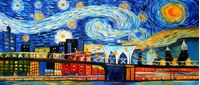Obrazek Vincent van Gogh - Homage New Yorker Sternennacht t92441 75x180cm Ölgemälde handgemalt