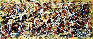 Afbeelding van Homage of Pollock - Number 1 t92443 75x180cm abstraktes Ölgemälde handgemalt