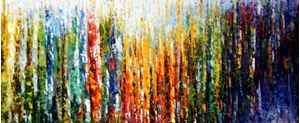 Picture of Abstrakt - Durch den Monsun t92446 75x180cm exquisites Ölbild handgemalt