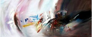 Εικόνα της Abstract - Impact study t92447 75x180cm abstraktes Ölgemälde