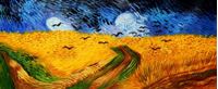 Afbeelding van Vincent van Gogh - Kornfeld mit Krähen t92449 75x180cm Ölgemälde handgemalt