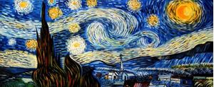 Bild von Vincent van Gogh - Sternennacht t92450 75x180cm exzellentes Ölgemälde handgemalt