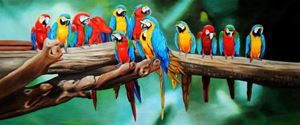 Εικόνα της Modern Art - Tutti Frutti Papageien Party t92546 75x180cm Ölbild handgemalt